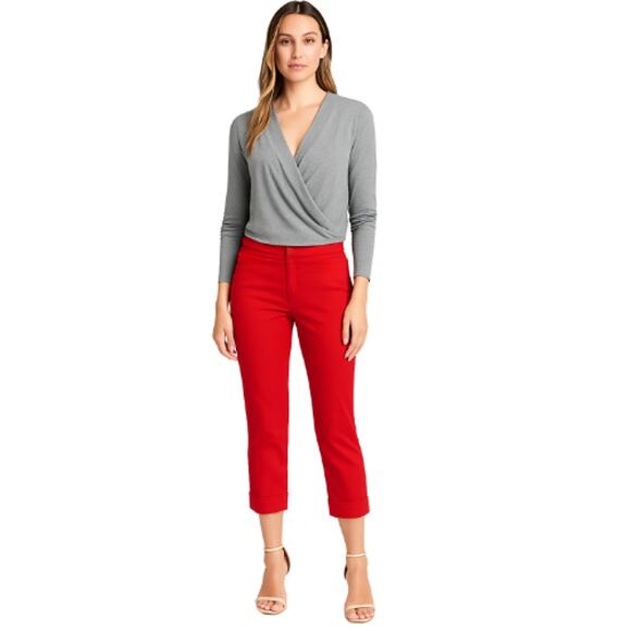 White House Black Market Pants - White House Black Market Slim Capri Pants in Cherry – NWT Size 8